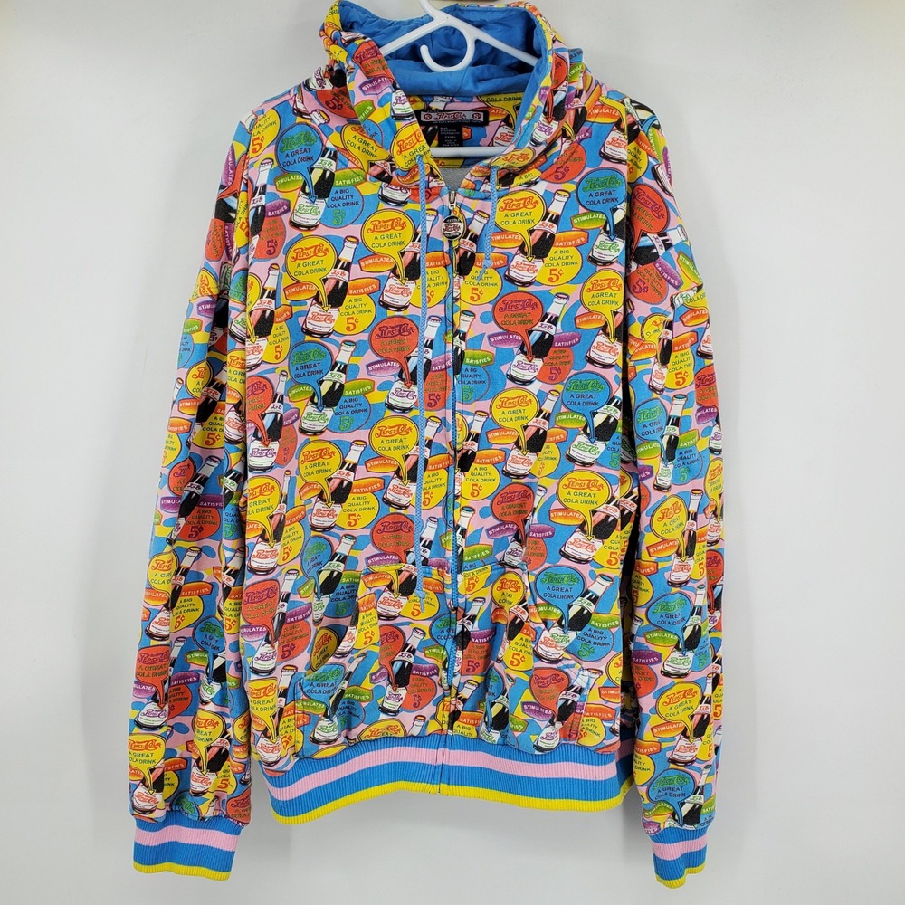 Vintage Pepsi-Cola Retro All Over Print Full Zip Hoodie Multicolor XXXXL 5 Cent